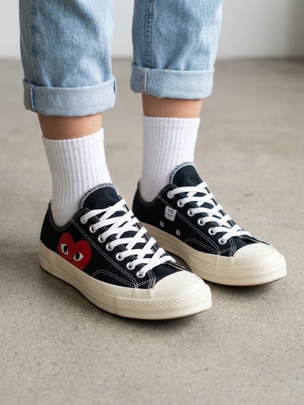 Comme des Garcons PLAY Converse Chuck 70 Low Black Men's 9 Women's 11